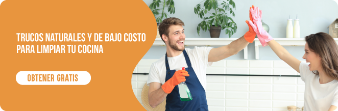 banner para descargar el ebook trucos naturales y de bajo costo para limpiar tu cocina